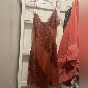 Rose color lace lingerie night gown / can be worn during the day ,
